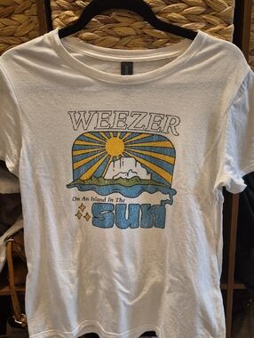 Gildan Softstyle WEEZER island In The Sun White Tee